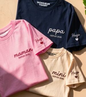 T-Shirt Brodé Personnalisé – Coton 100% Bio